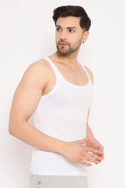 John Players Classic Cotton Vest in White