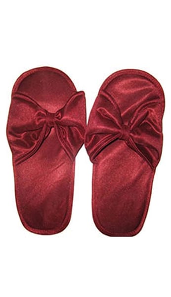 Clovia Soft Satin Slippers in Maroon