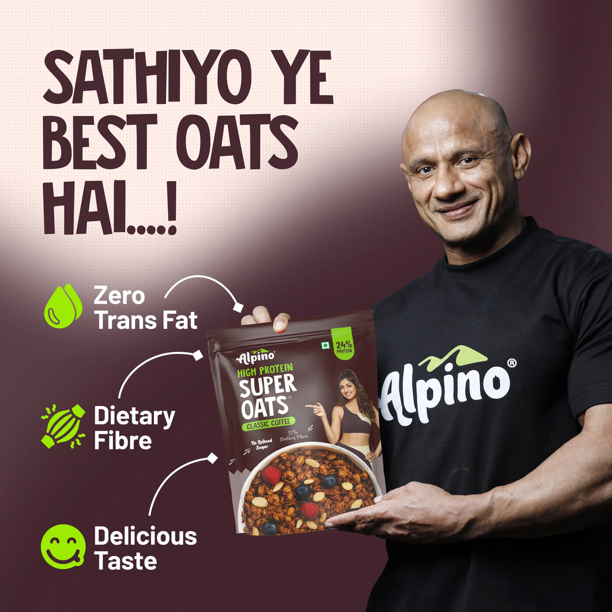 Alpino High Protein Super Rolled Oats Classic Coffee