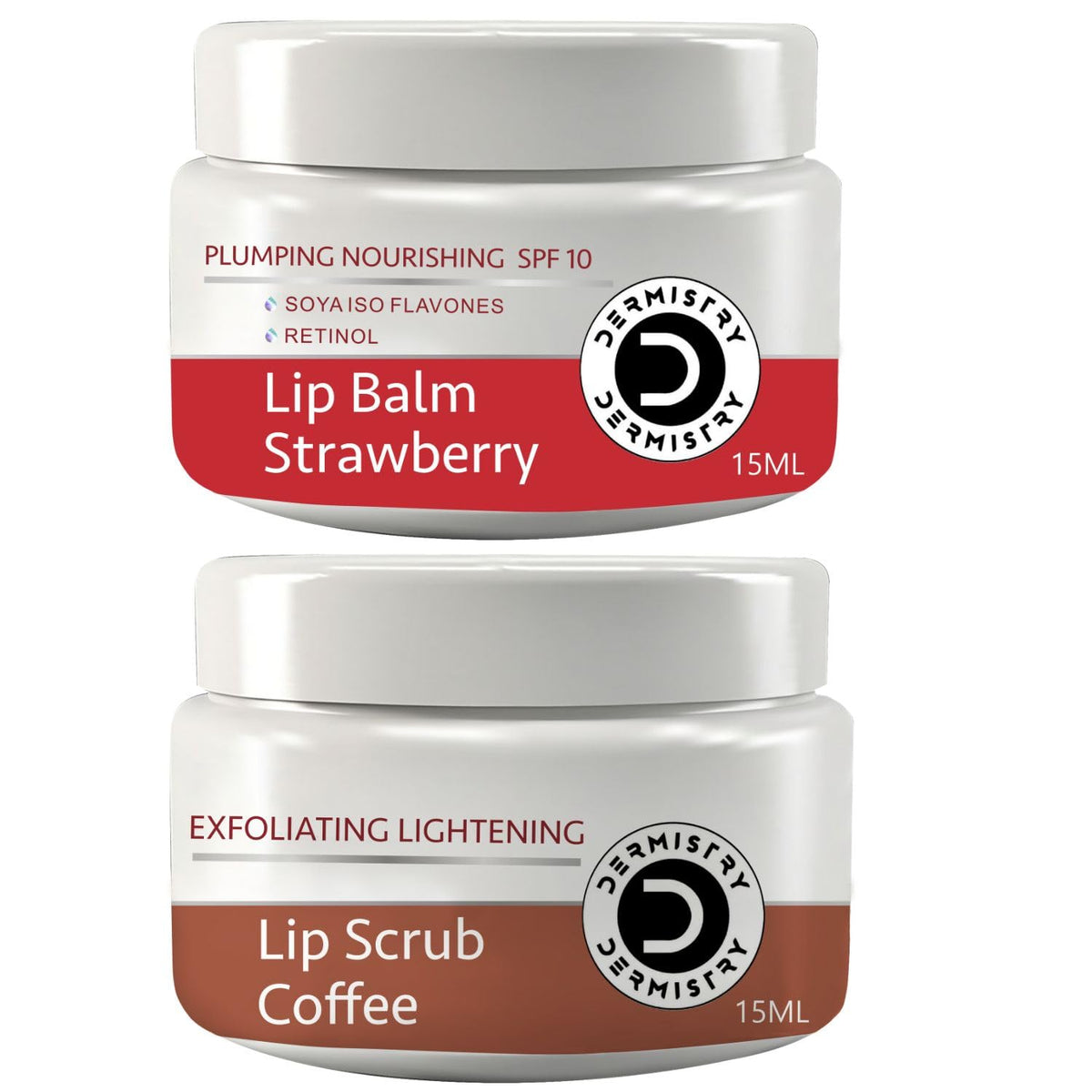 Dermistry Strawberry Lip Balm and Coffee Lip Scrub Combo