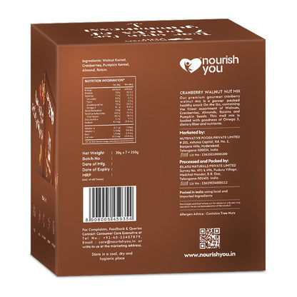 Nourish You Cranberry walnut nut mix | High in Omega-6