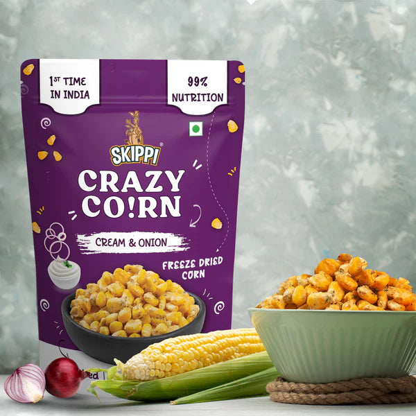 Skippi Cream and Onion Skippi Crispy Crazy Corn - PUSHMYCART