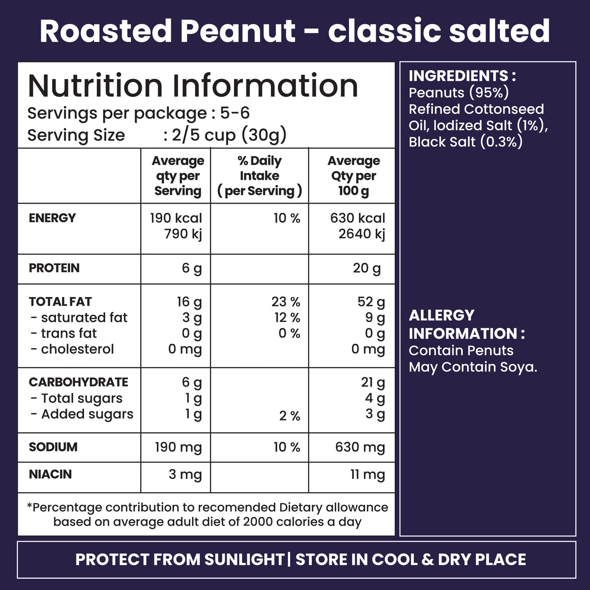 Jabsons Foods Classic Salted Roasted Peanuts