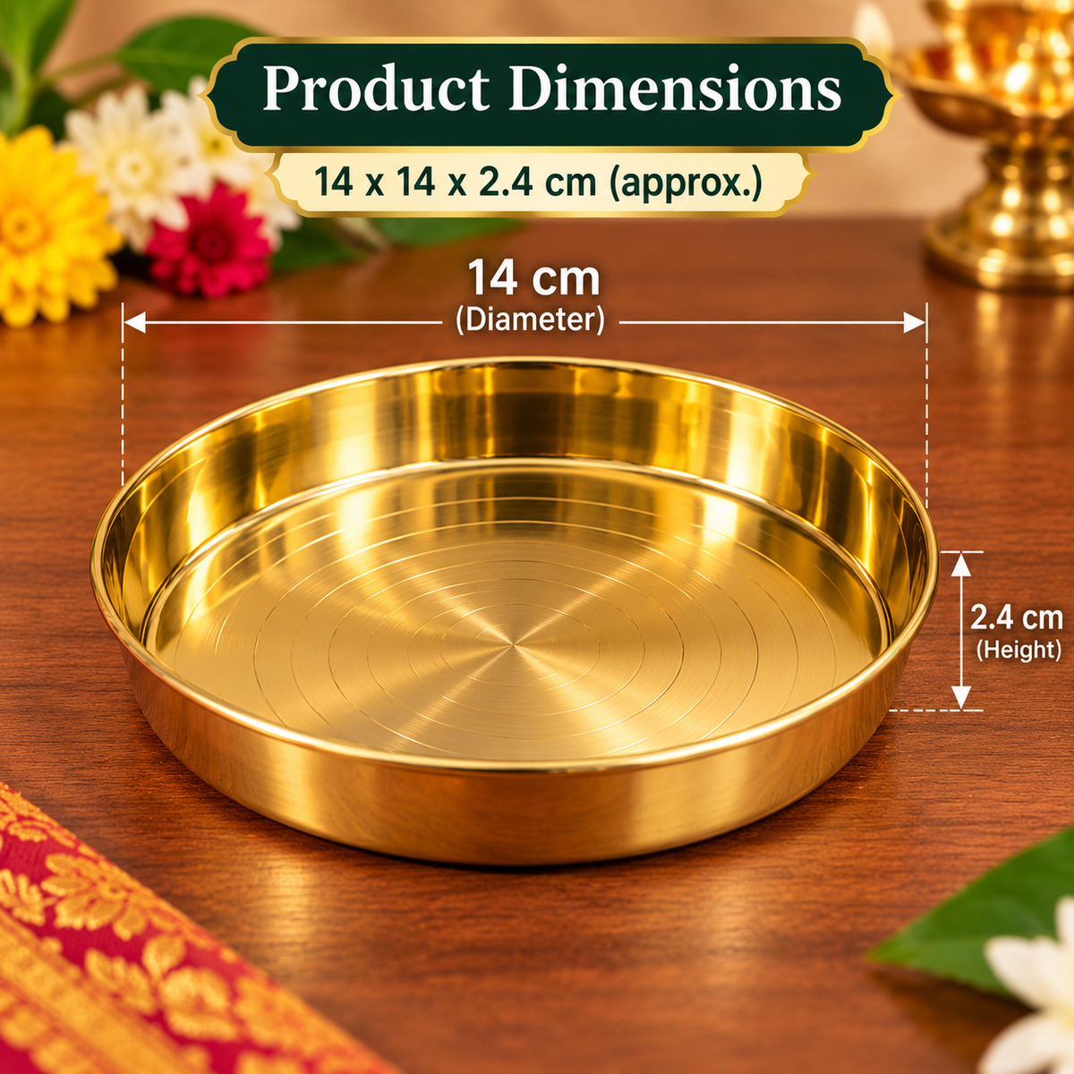 Plain Brass Pooja Plate 140g