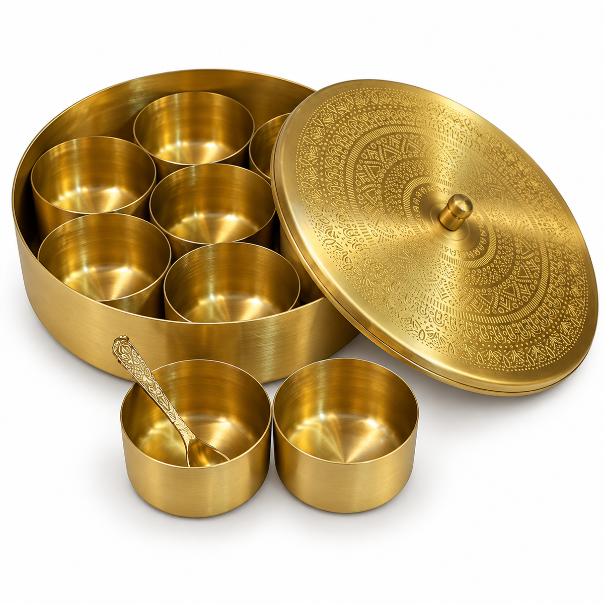 Vintage Brass Masala Box 771g
