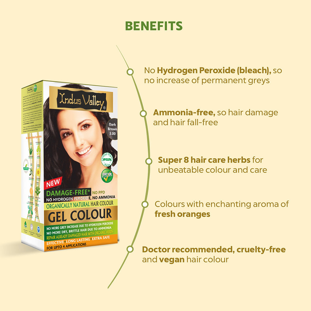Indus Valley Gel Hair Colour, Dark Brown 3.0