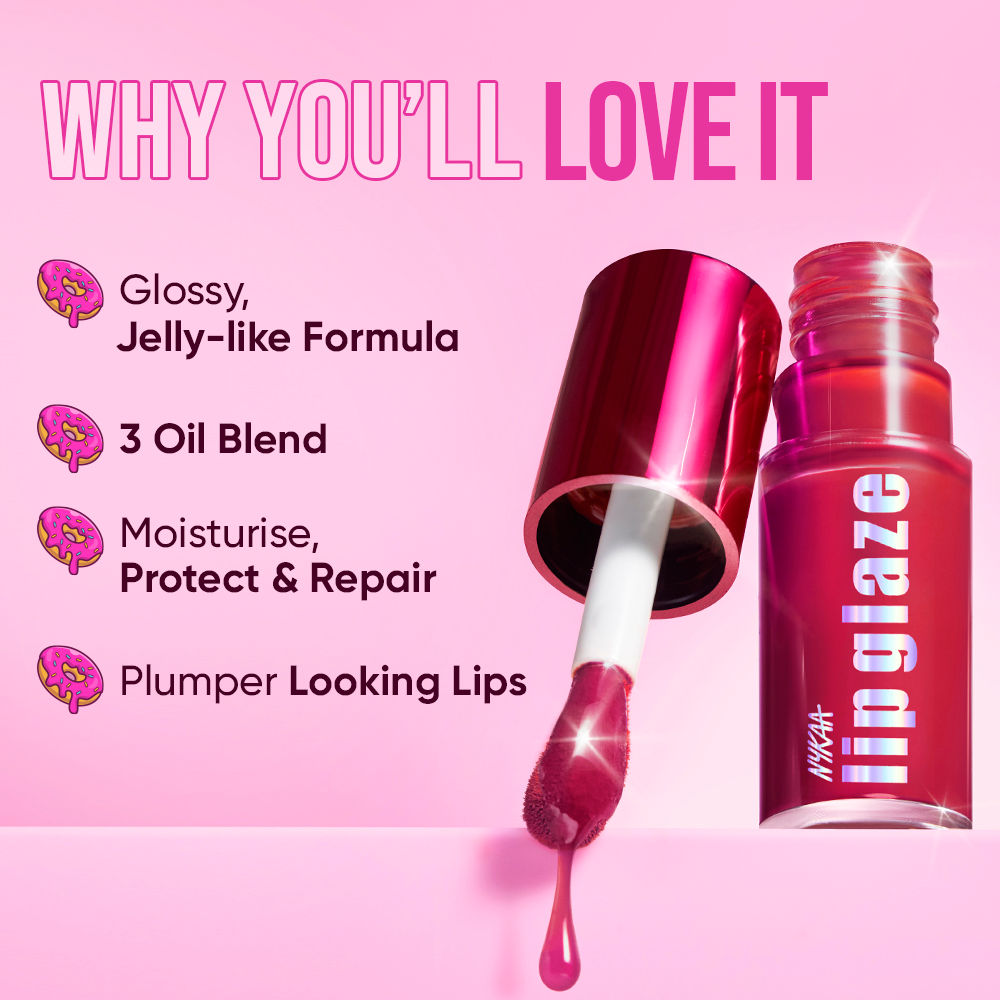 Nykaa Lip Glaze High Pigment Lip Gloss Oil (7ml) - PUSHMYCART