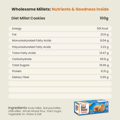 Weleet Assorted Cookies Diet Millet, Ragi, Multi-Grain & Banana Millet (Pack of 4)