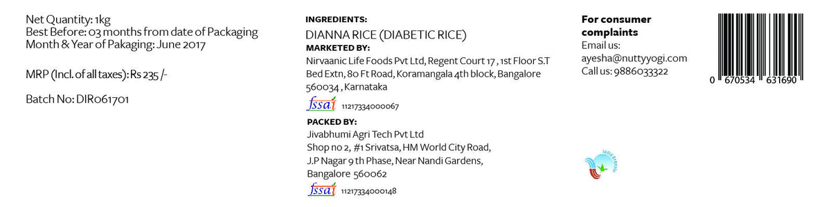 Nutty Yogi Organic Dianna Rice