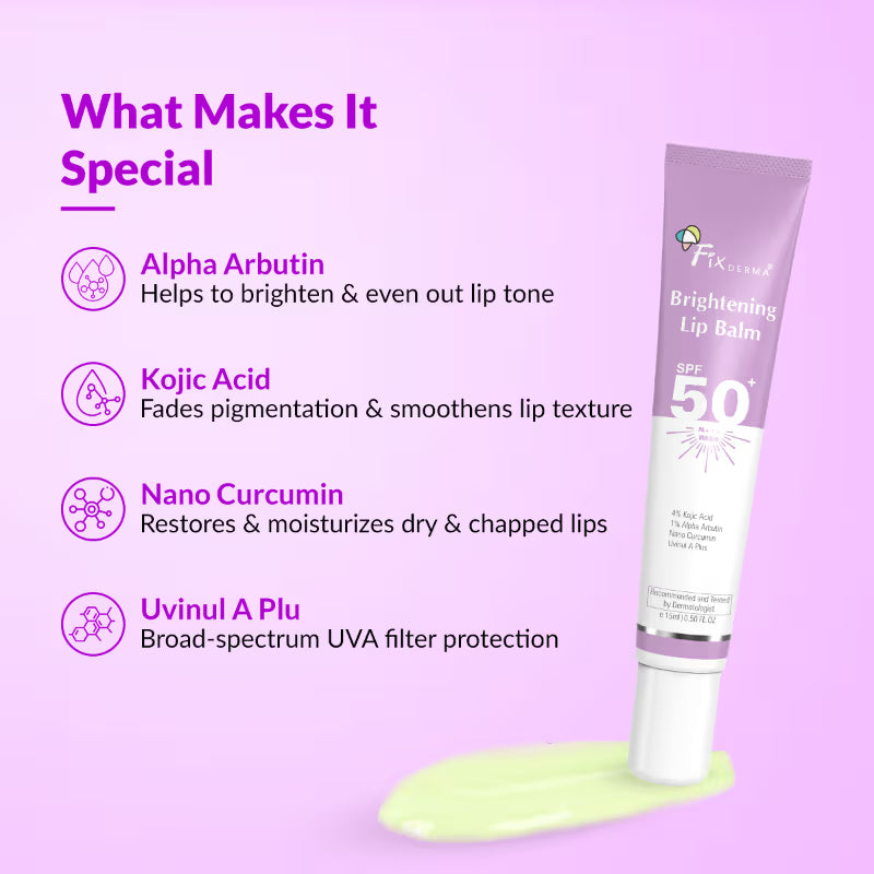 Fixderma 4% Kojic Acid Brightening Lip Balm SPF 50+