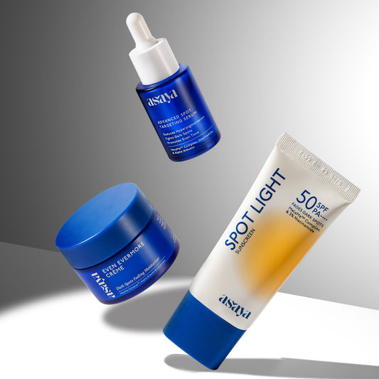 Asaya Even Tone Restore Set Spot Serum Creme and Sunscreen