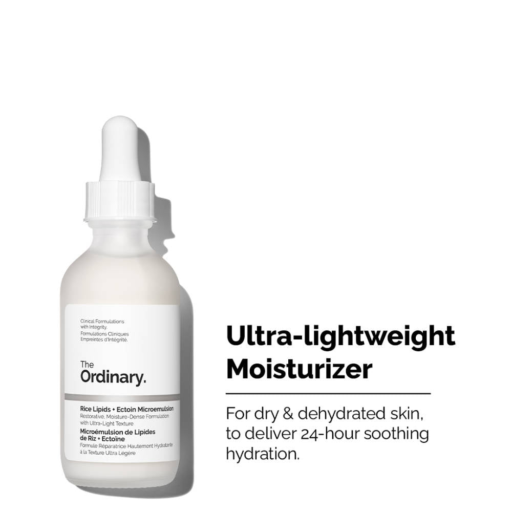 The Ordinary Rice Lipids + Ectoin Microemulsion - Light Weight Face Moisturizer