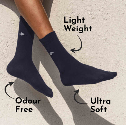 Heelium Bamboo Men Crew Socks (Thin & Light) - 5 Pairs