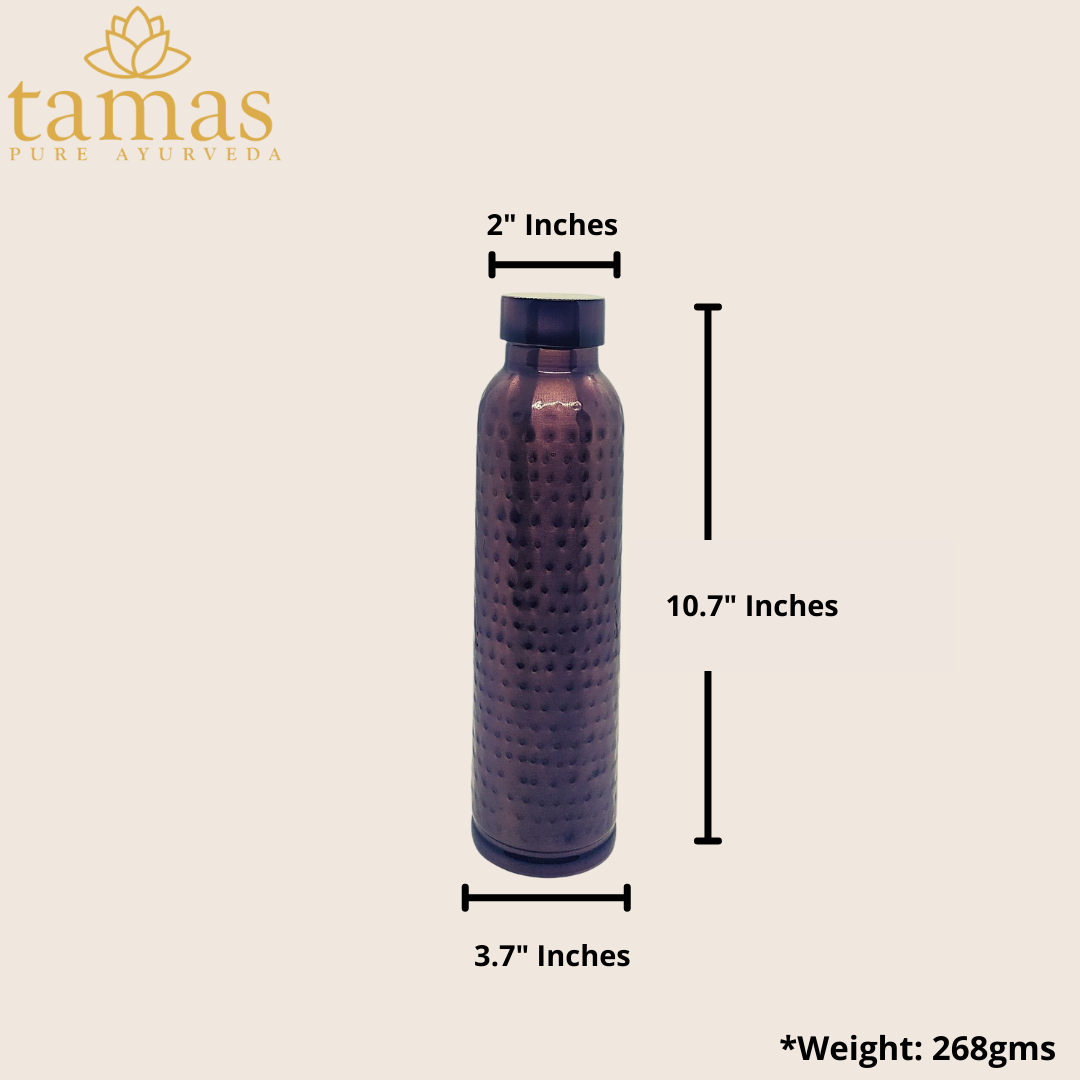 Tamas Hammered Antique Oreo Water Bottle Copper - PUSHMYCART