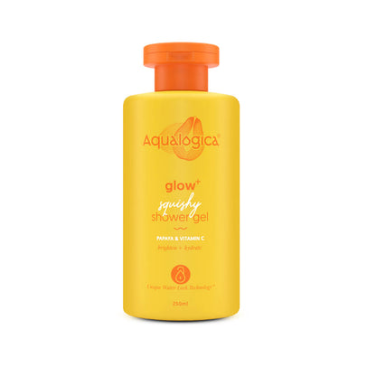 Aqualogica Glow+ Squishy Shower Gel with Papaya & Vitamin C for Glowing Skin 250ml