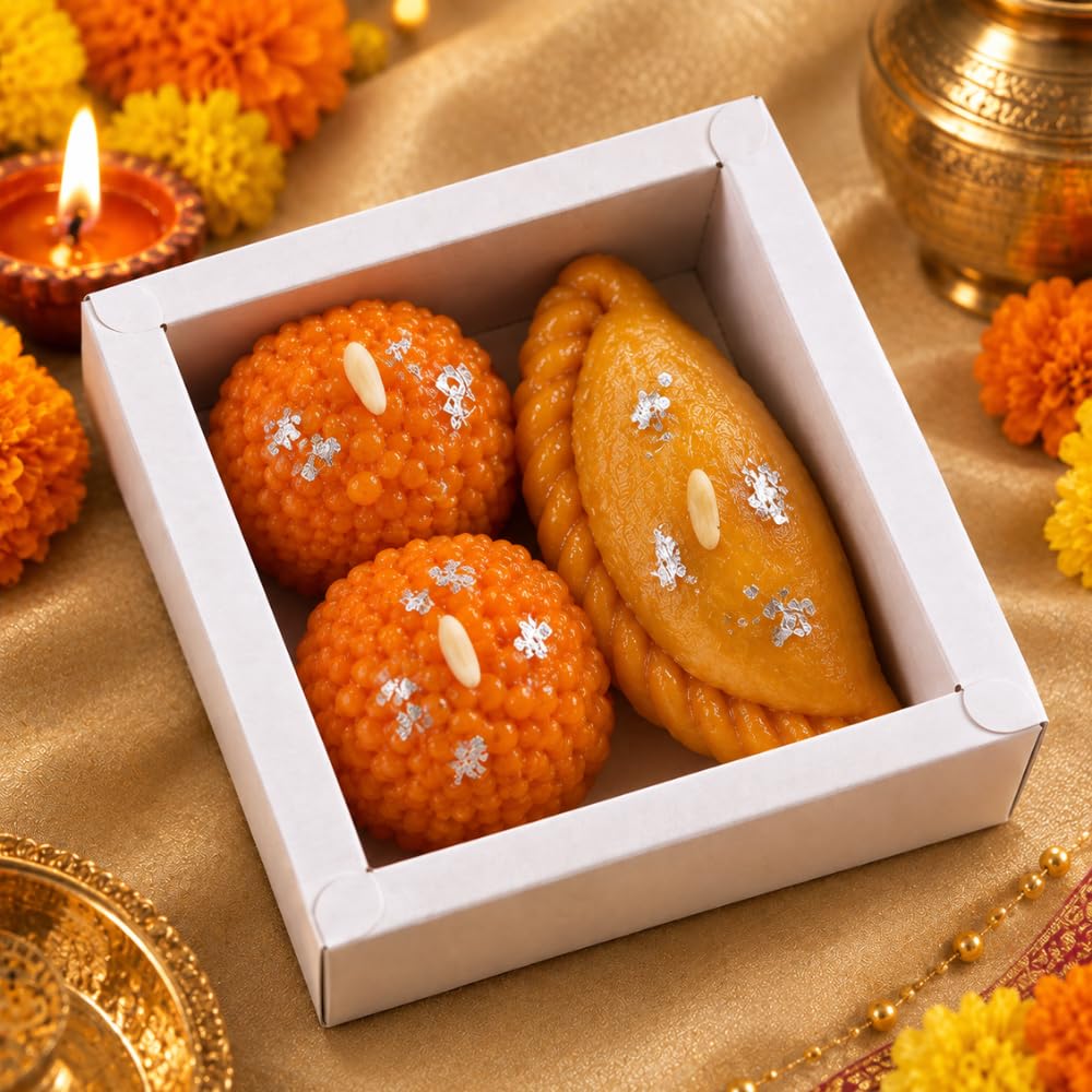 Wish Candle Decorative Mithai Candles Diwali Gift Box