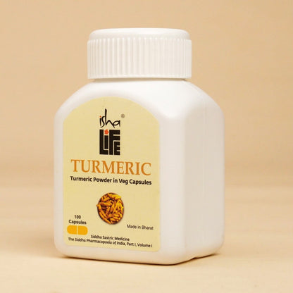 Isha Life Turmeric Powder in Veg Capsules 100pcs - PUSHMYCART