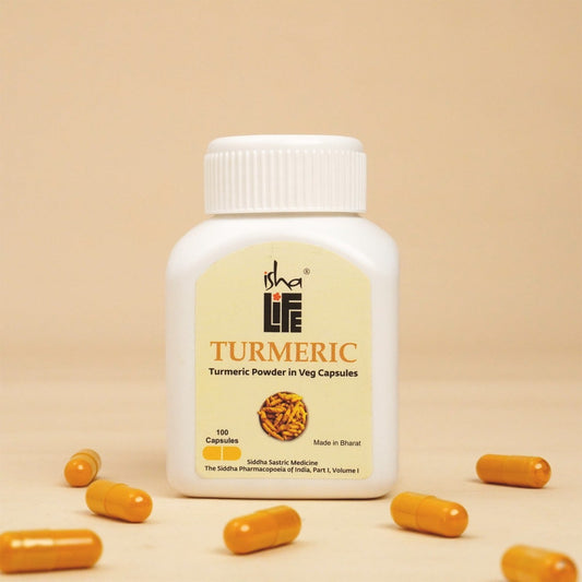 Isha Life Turmeric Powder in Veg Capsules 100pcs - PUSHMYCART