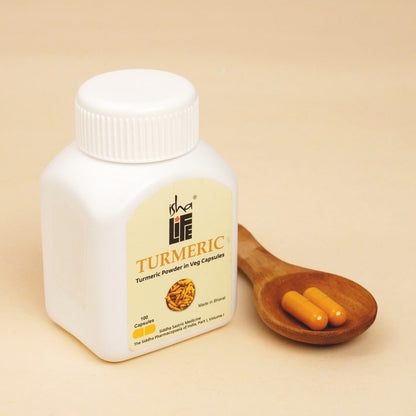 Isha Life Turmeric Powder in Veg Capsules 100pcs - PUSHMYCART