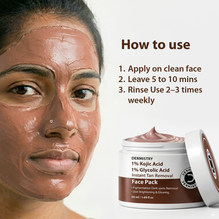 Dermistry Kojic Acid Face Cream and Kojic Acid Face Pack Combo