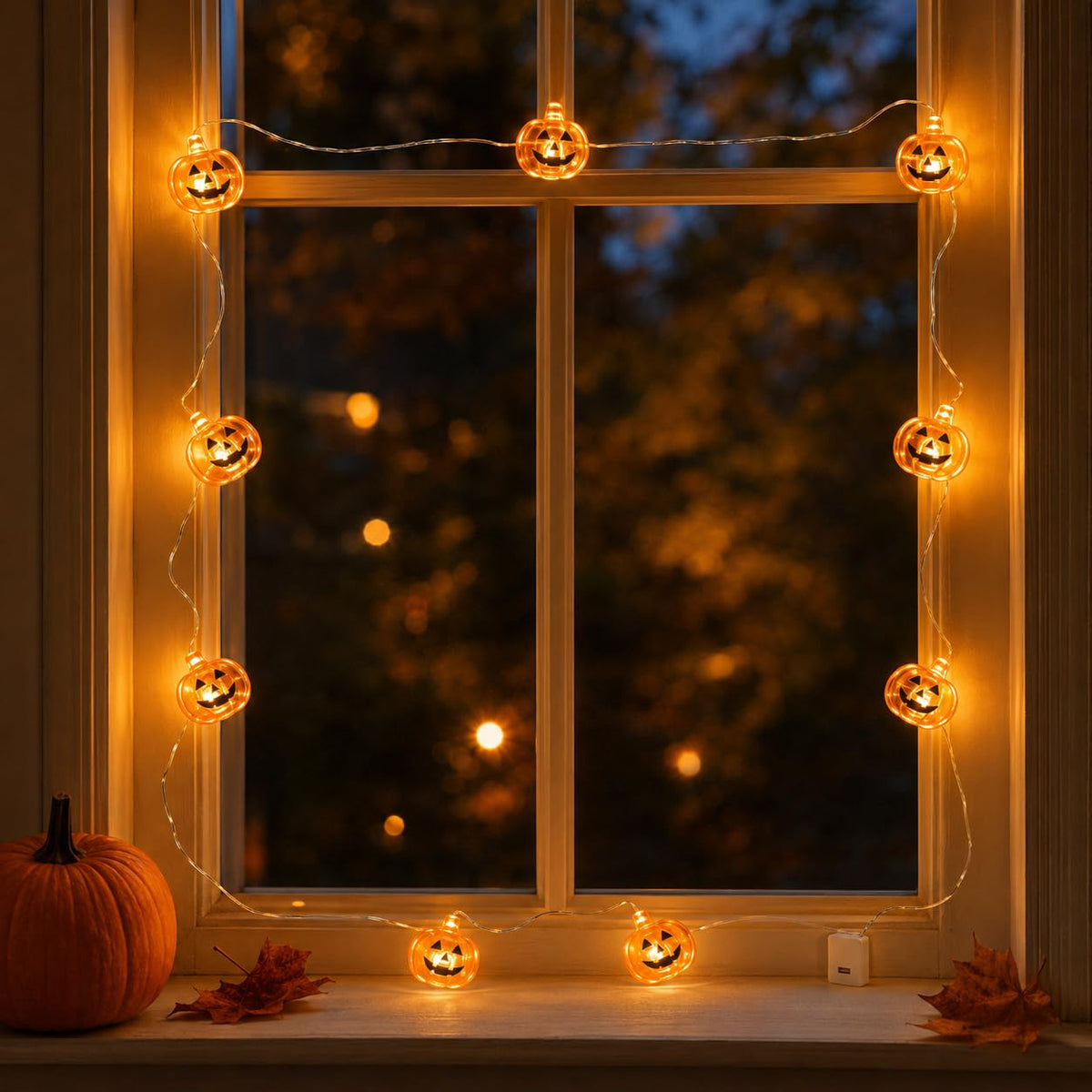 Wanna Party Halloween Pumpkin LED String Lights 6 Feet Battery Operated