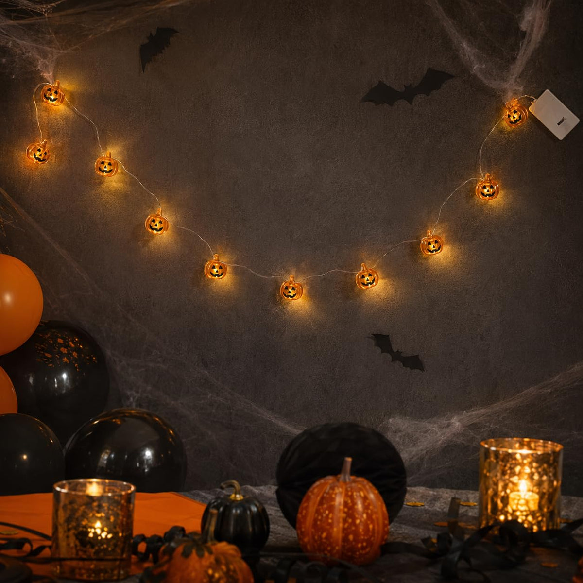 Wanna Party Halloween Pumpkin LED String Lights 6 Feet Battery Operated