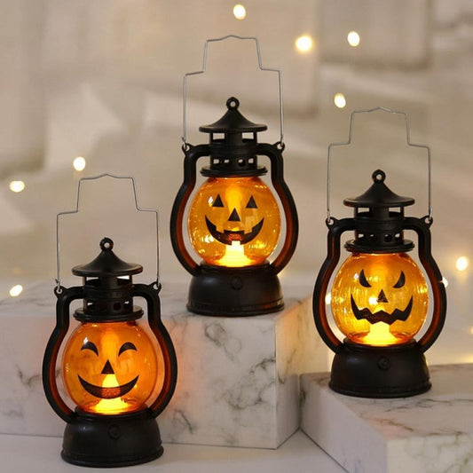 PartySanthe Halloween Pumpkin Lantern LED Flashing Light Battery Operated 1 Piece