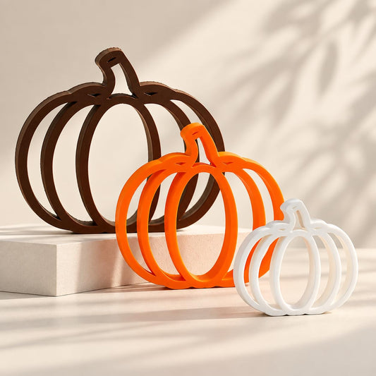 CUBIX3D Pumpkin Decor Set of 3 Halloween Home and Table Decoration