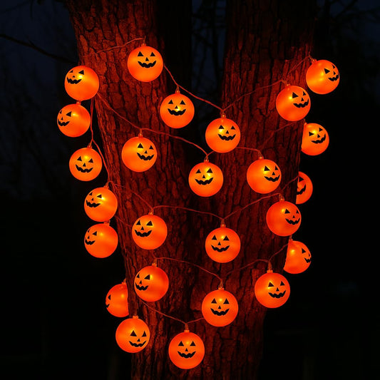 MPS My Party Suppliers 16 LED Pumpkin Ball String Lights Halloween Battery Operated 9.97 FT