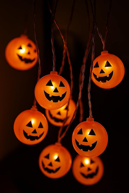 MPS My Party Suppliers 16 LED Pumpkin Ball String Lights Halloween Battery Operated 9.97 FT