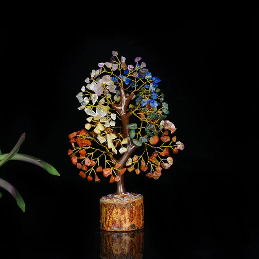 Seven Chakra M Seal Crystal Bonsai Money Tree - PUSHMYCART