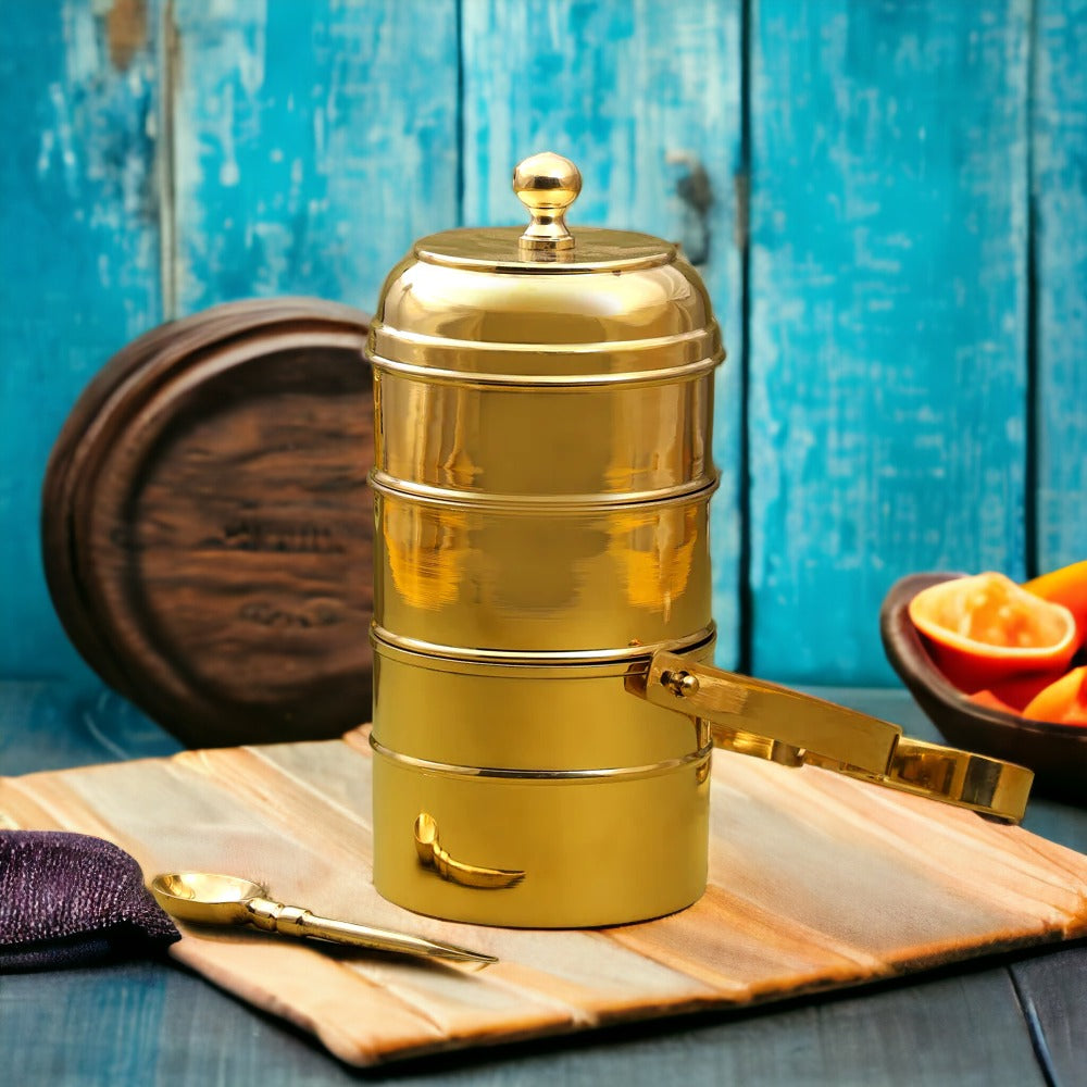 Tamas Brass Tiffin / Lunch Box 3 Tier - PUSHMYCART