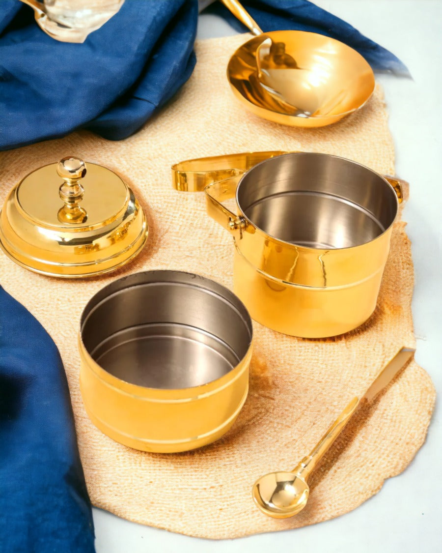 Tamas Brass Tiffin / Lunch Box 2 Tier - PUSHMYCART