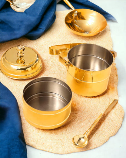 Tamas Brass Tiffin / Lunch Box 2 Tier - PUSHMYCART