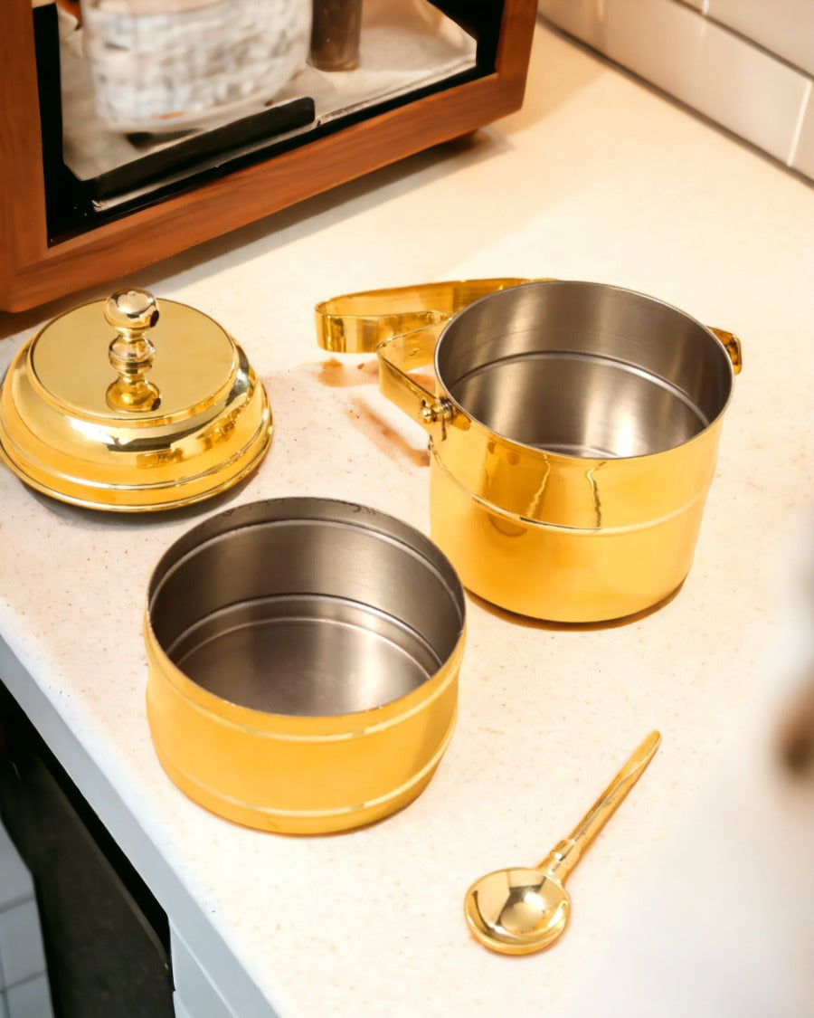 Tamas Brass Tiffin / Lunch Box 2 Tier - PUSHMYCART