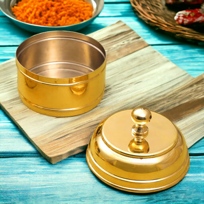 Tamas Brass Tiffin / Lunch Box 3 Tier - PUSHMYCART