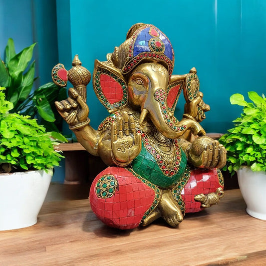 Tamas Brass Ganesh Stone - PUSHMYCART