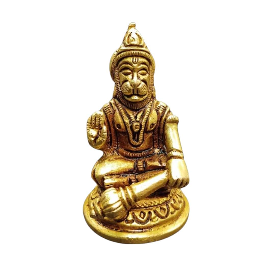 Tamas Brass Lord Small Bajrang Bali Hanuman Ji Statue/Idol  | Free Luxury Gift Box