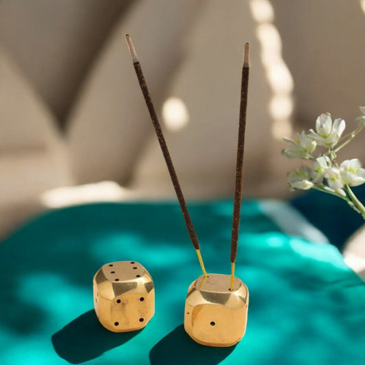 Tamas Enchanting Brass Dice Pair - PUSHMYCART