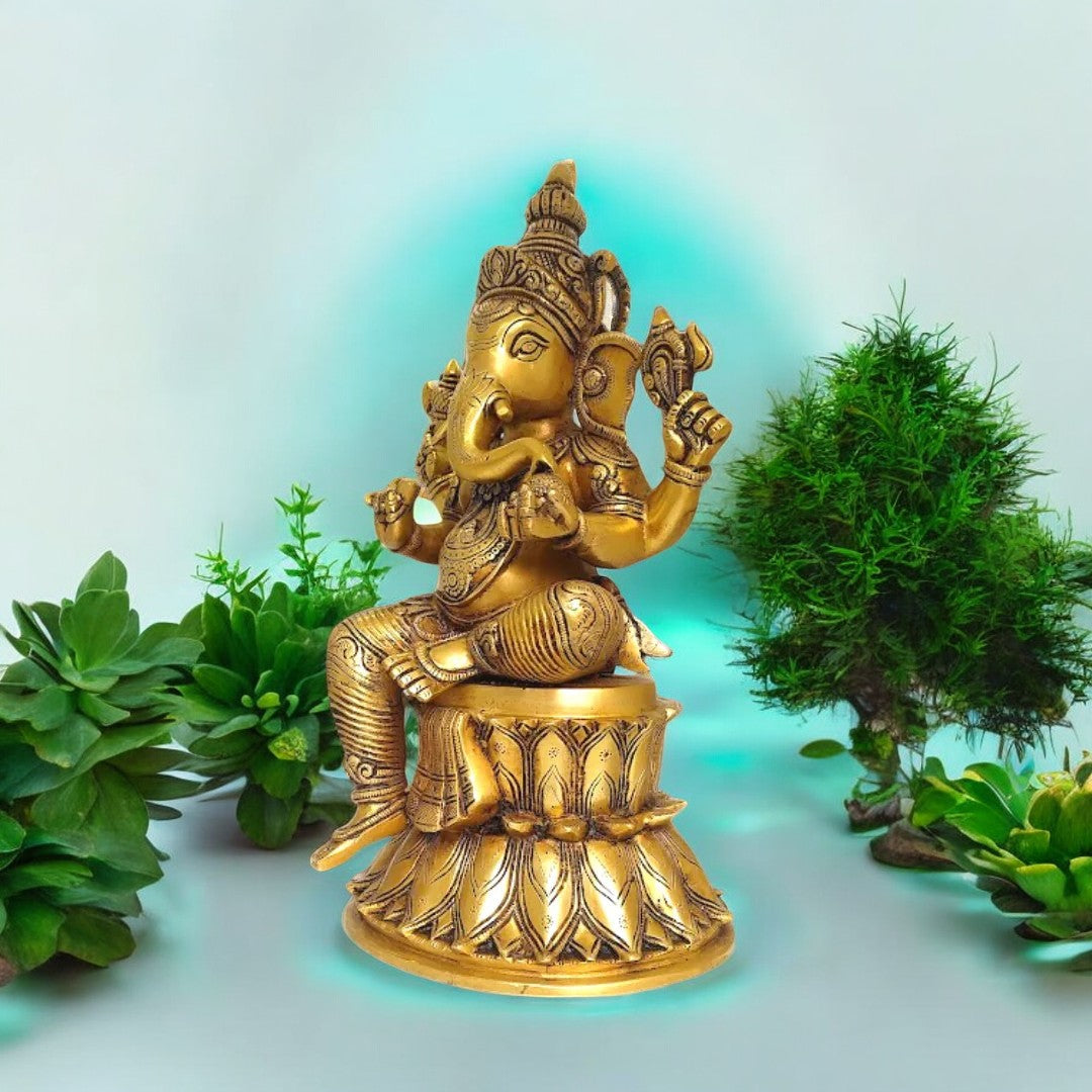 Tamas Brass Lord Mangalkari Ganesh Handcrafted Statue - PUSHMYCART