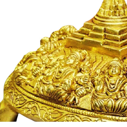Tamas Brass Handcrafted Lord Ashtalakshmi/Ashta Lakshmi on Tortoise Meru Shree Yantra   Statue / Idol with Antique Finish - PUSHMYCART