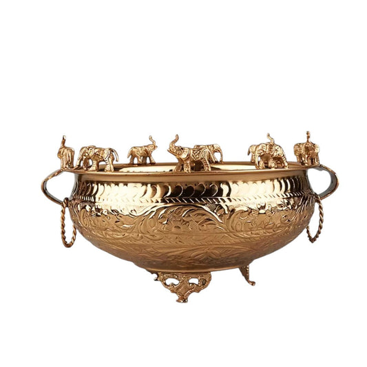 Tamas Two Toned Brass Urli - PUSHMYCART