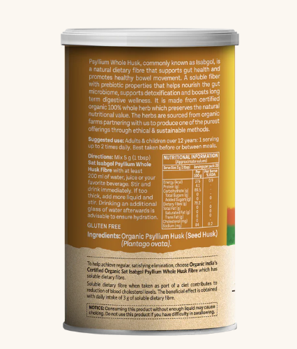 Organic India Whole Husk Psyllium bottle Powder