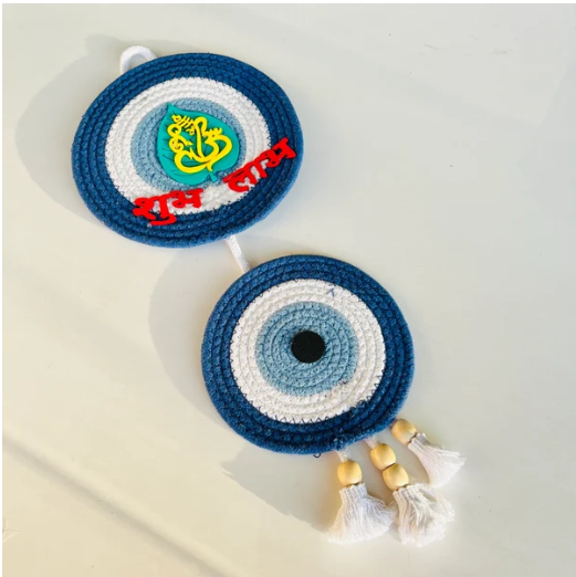 Barrymuch Shubh Labh evil eye jutewell hanging