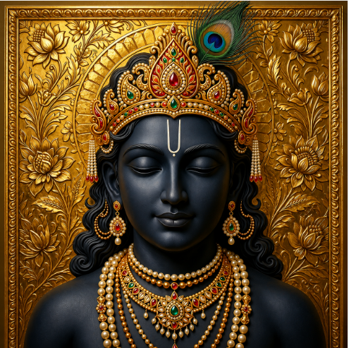Back Drop India Shyam Raj Tilak Krishna Janmashtami Decoration Backdrop