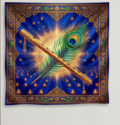 Back Drop India Deepotsav Venu Jyoti Krishna Janmashtami Decoration Backdrop