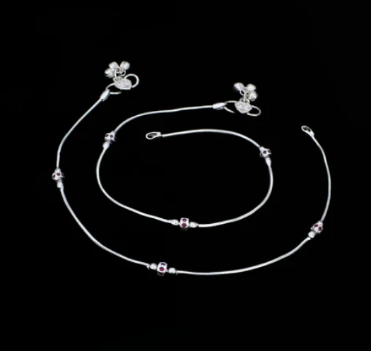 Elegant Pink CZ Snake Chain Anklet