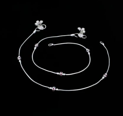 Elegant Pink CZ Snake Chain Anklet
