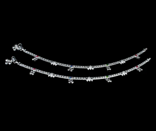 Real Sterling Silver women boho style Anklet Ankle Pair
