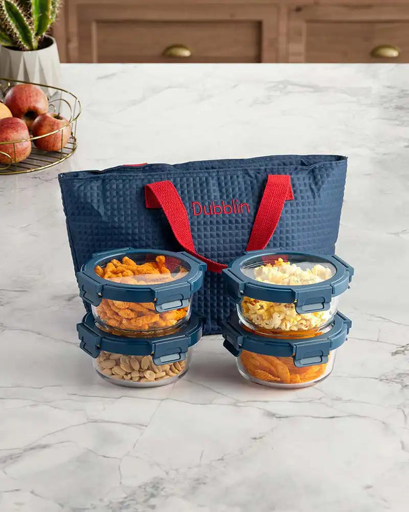 Dubblin Opal Glass Lunch Box Set of 4